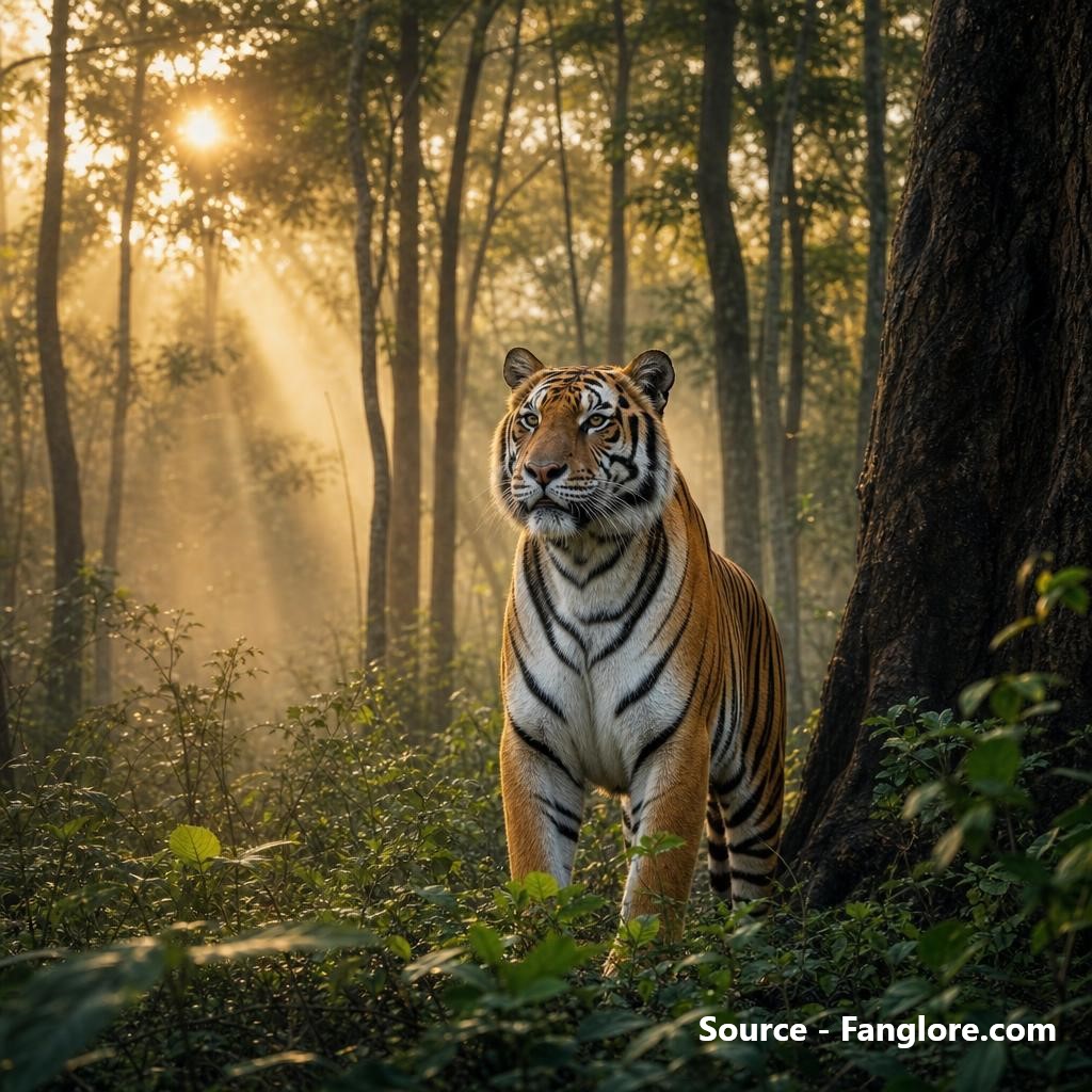 Portrait of an aging Bengal tigress with visible scars and worn teeth, illustrating how injury may have turned the Demon of Champawat into a man-eater.